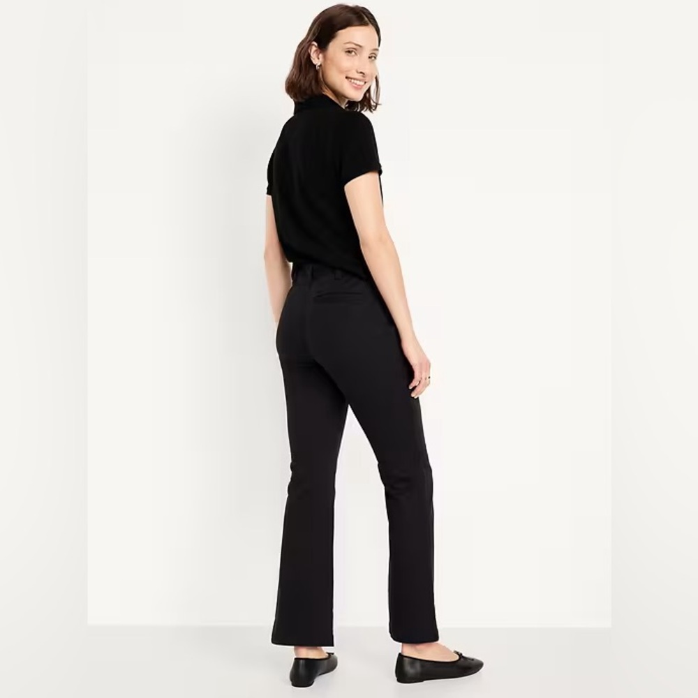 Old Navy Black High waisted uniform Boot cut pants size 10 - Picture 2 of 8